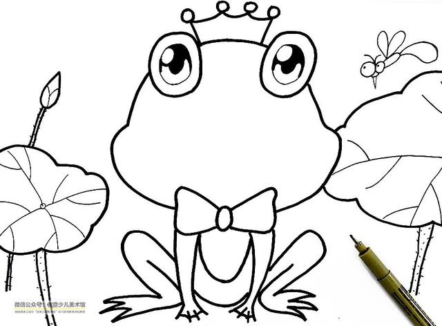 小青蛙吃害虫的图画怎么画（趣味创意画--小青蛙）(4)