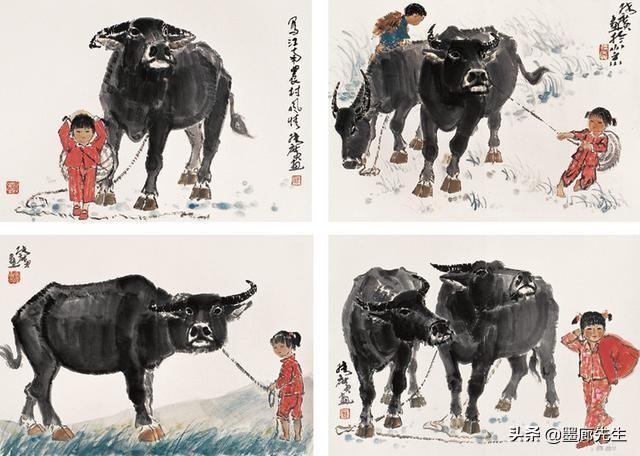 哪位画家画的牛最有牛气（精选名家画牛228幅供大家收藏欣赏）(160)