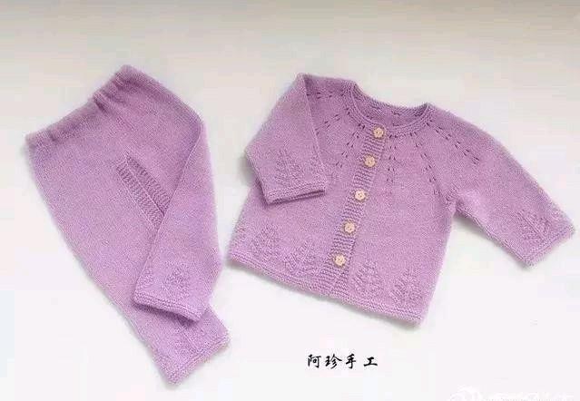 从上往下织简单婴儿短袖外套（从上往下织的婴儿套装）(2)