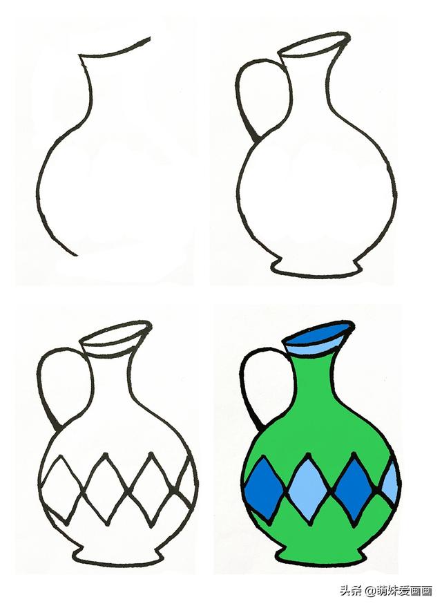 三种花瓶简笔画简单又漂亮（漂亮的花瓶简笔画大全）(8)