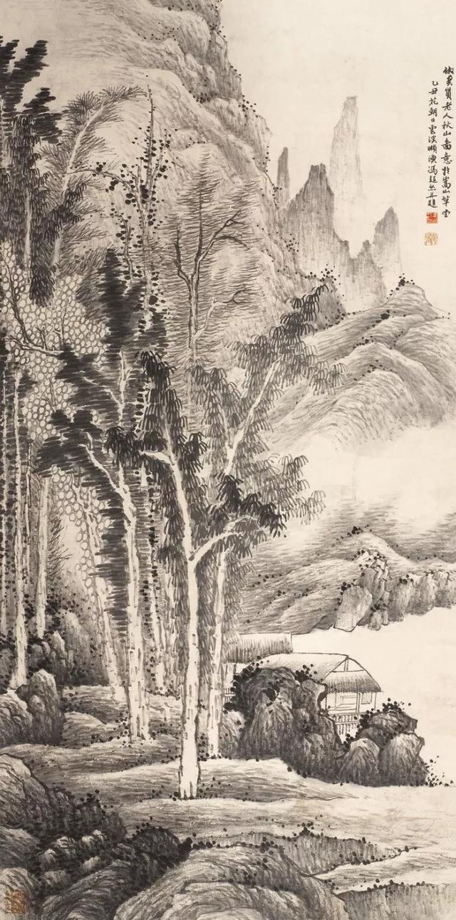 古代龚贤山水画临摹范本（千难万苦成就了他的傲世丹青）(55)