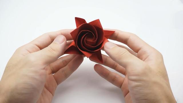 教你手工折纸漂亮的玫瑰花（带你学习如何折纸漂亮的立体玫瑰花）(6)