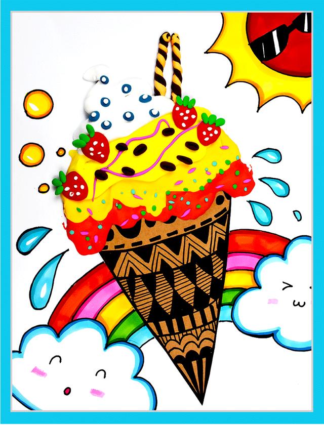 冰淇淋怎么画简单又漂亮迷你版（综合创意趣味画--美味冰淇淋）(11)