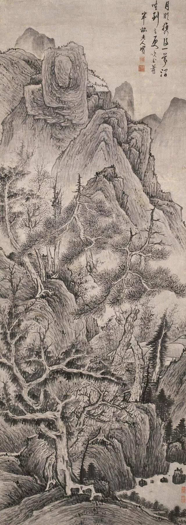 古代龚贤山水画临摹范本（千难万苦成就了他的傲世丹青）(44)