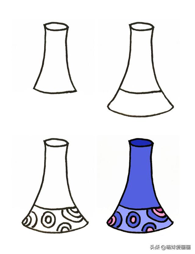 三种花瓶简笔画简单又漂亮（漂亮的花瓶简笔画大全）(2)