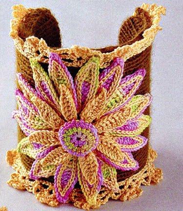 钩针编织花朵图案图解教程（100款漂亮手工针织花）(24)