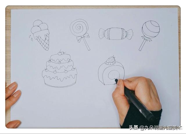 甜品卡通简笔画（卡通简笔画美味的甜品）(2)