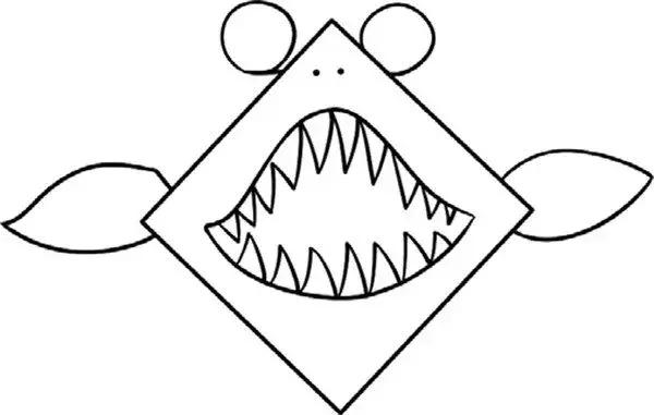 鲨鱼怎么画简笔画可爱又简单（简笔画儿童简笔画）(15)