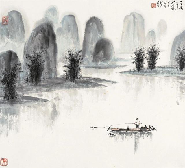 求一幅江南水乡小桥流水人家的画（他的画里有江南一艘小船）(9)
