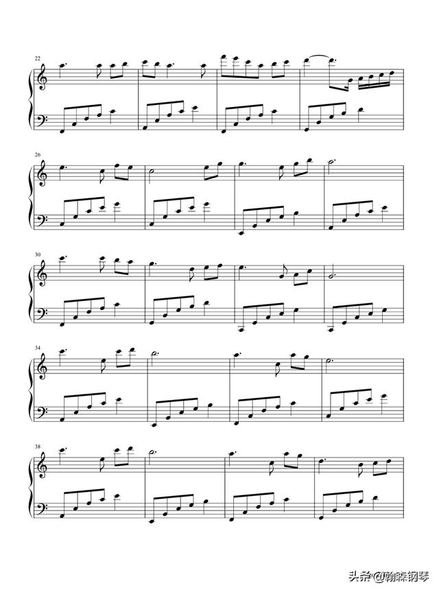 班得瑞初雪钢琴简谱原版（钢琴谱双手简谱版本）(2)