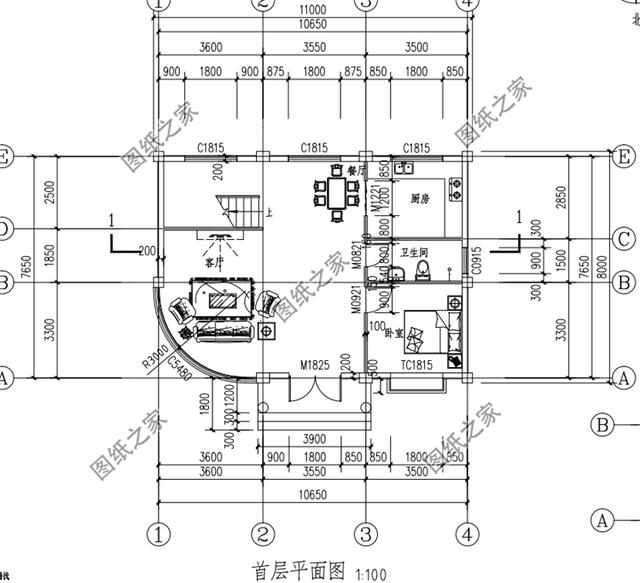 小户型房屋设计图二层（四层小户型普通楼房设计图）
