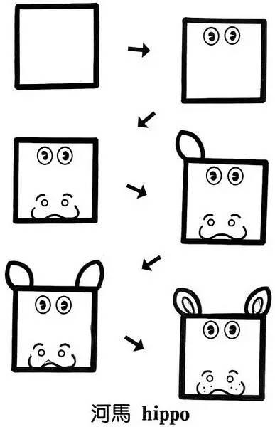 如何画正方体简笔画（正方形是如何变成简笔画的）(4)