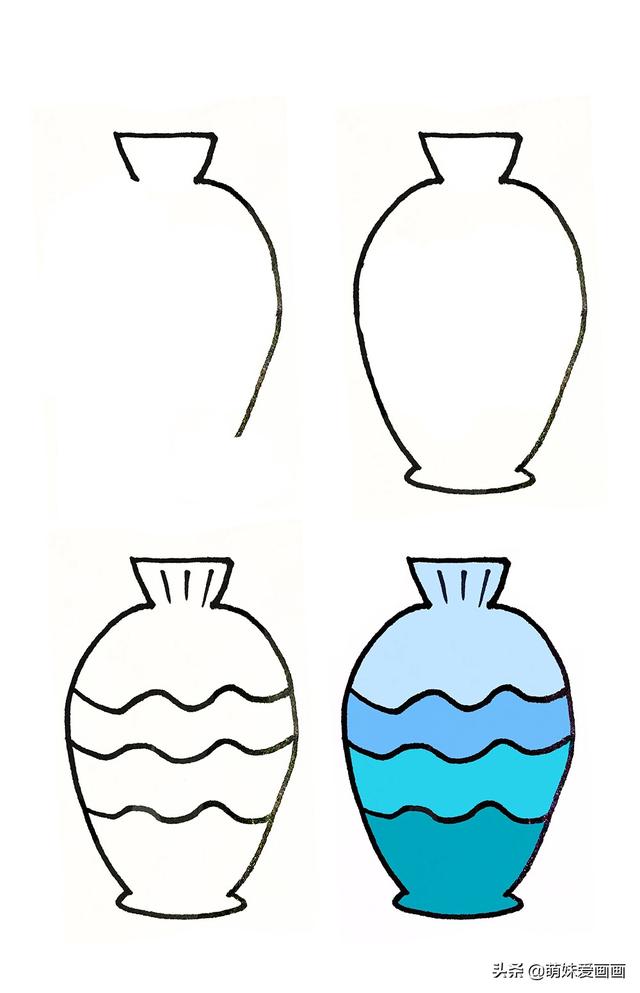 三种花瓶简笔画简单又漂亮（漂亮的花瓶简笔画大全）(3)