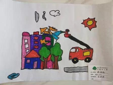 儿童画消防员绘画简单又漂亮（小画家快来欣赏吧）(10)