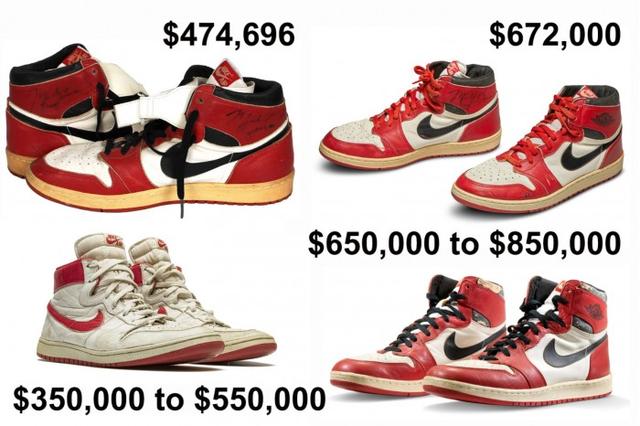 迈克尔乔丹签约的哪个品牌球鞋（乔丹又一双运动鞋拍卖成交价创纪录）(1)