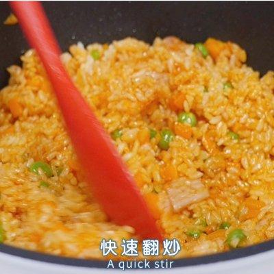 西式芝士蛋炒饭教程（汉拿山芝士炒饭在家做）(14)