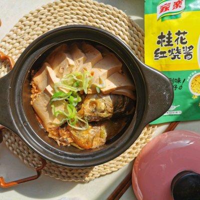 红烧鱼头炖豆腐怎样炖法最好吃（这道砂锅红烧鱼头炖豆腐发到朋友圈）(8)