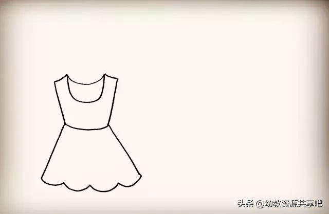 儿童简笔画裙子的简单画法 儿童简笔画60种时尚服装(5)