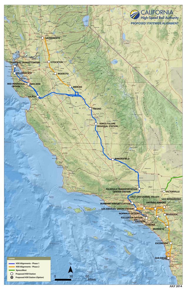 美国加州高速公路规划（美国加州取消洛杉矶至旧金山高速铁路建设计划）