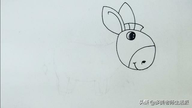 小毛驴怎么画（如何让小朋友快速学会画小毛驴）(4)
