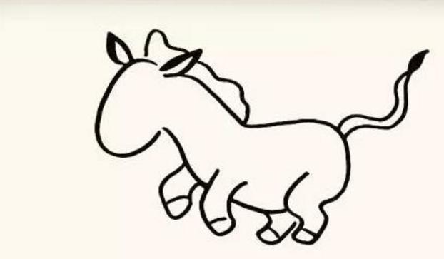 斑马怎么画最简单儿童 儿童简笔画教程-奔跑的斑马(2)