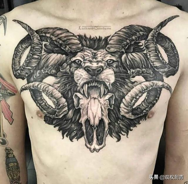 撒旦人身纹身（羊头撒旦纹身参考）(2)