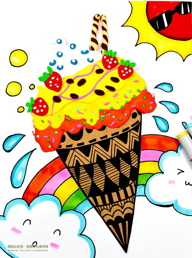冰淇淋怎么画简单又漂亮迷你版（综合创意趣味画--美味冰淇淋）(10)