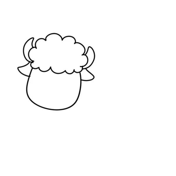 绵羊怎么画简笔画步骤（简笔画教程可爱的羊咩咩）(3)