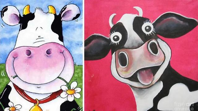 儿童创意画奶牛漂亮的（创意儿童画教程）(2)