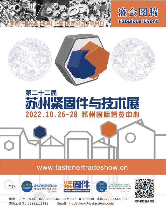 上海紧固件博览会（第二十二届苏州紧固件与技术展将于2022年10月26-28日举办）(1)