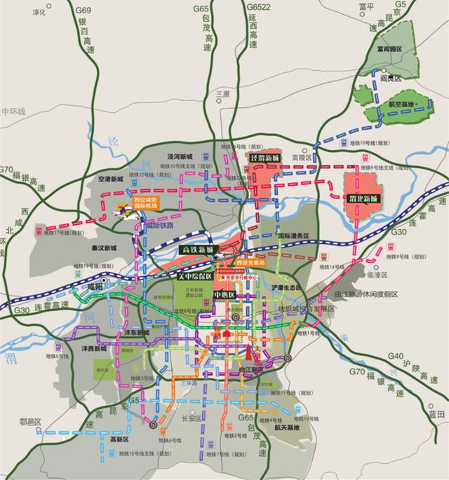 西安市软件新城最新规划图（目标解决西安南重北轻）(1)