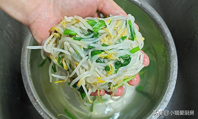 绿豆芽拌韭菜的家常做法（绿豆芽和韭菜这样简单一拌）(8)