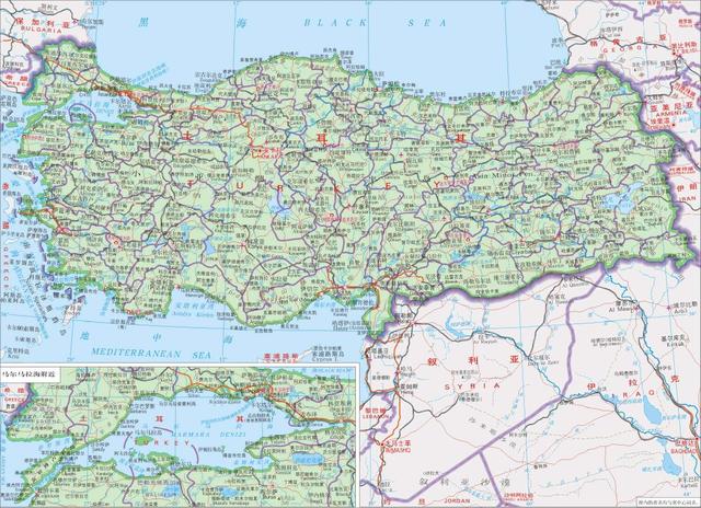 土耳其旅游地图中文版全图（世界旅游地图揽胜）(1)