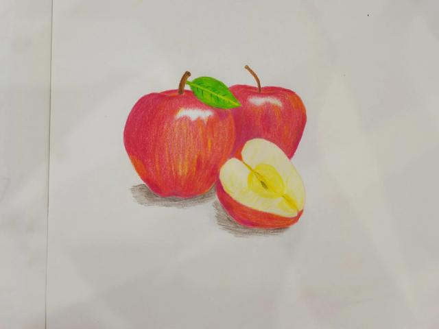 很难很难的苹果怎么画只用铅笔画（零基础有手就会的苹果画法）(8)