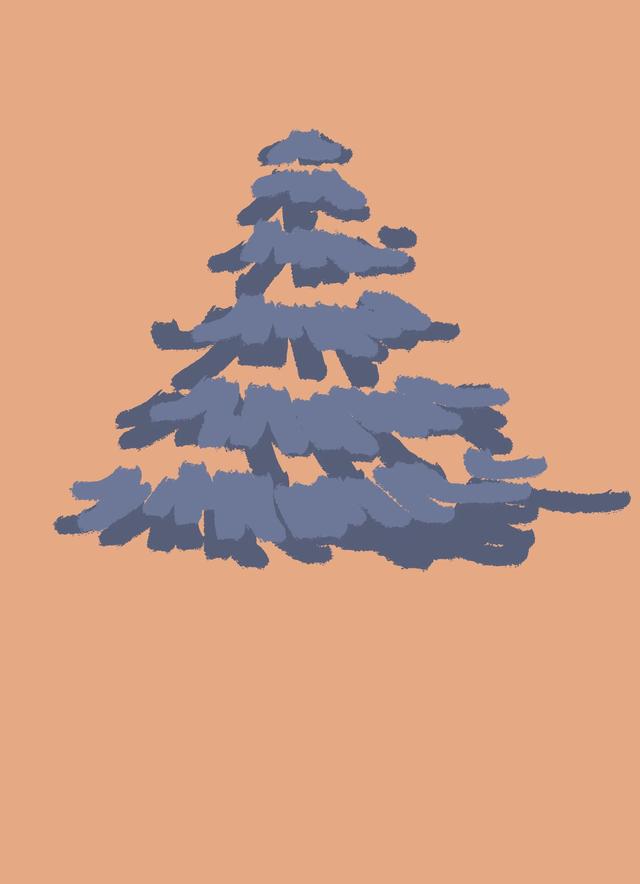 超级简单的圣诞树绘画（自己给自己画的圣诞树）