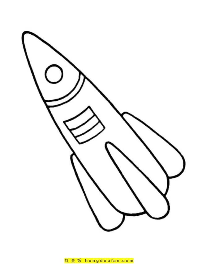 如何画正在飞行的宇宙飞船简笔画（14张令人震撼的太空飞船火箭发射卡通涂色简笔画）(11)