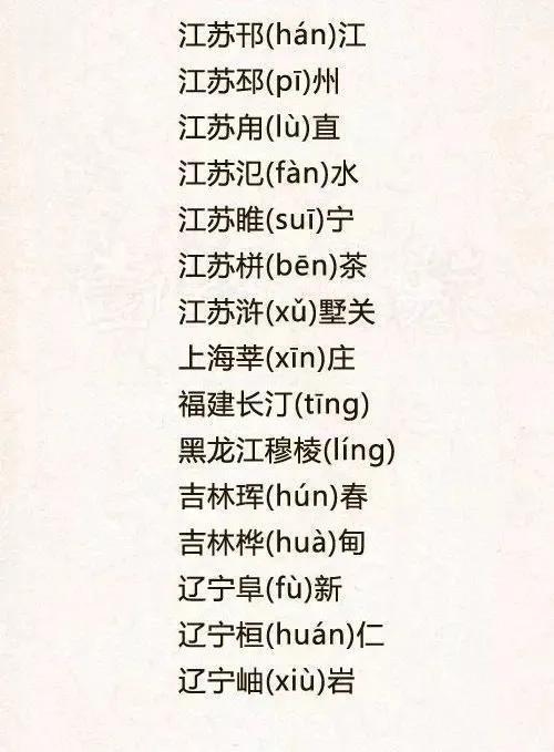 容易读错的姓氏一览表（容易读错的汉字）(2)