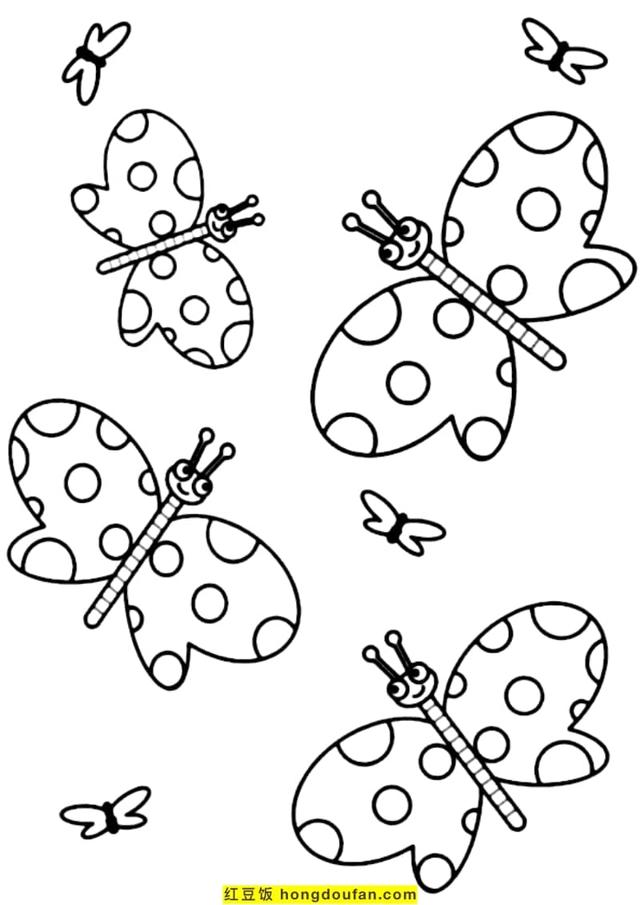 小蝴蝶的简笔画美丽可爱（10张迷人美丽的可爱小蝴蝶卡通涂色简笔画）(1)