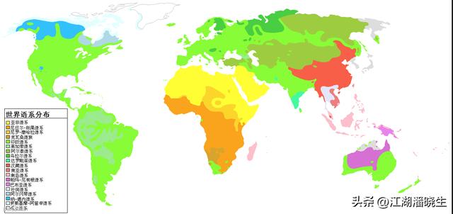 全球语系划分图（世界语系分布）