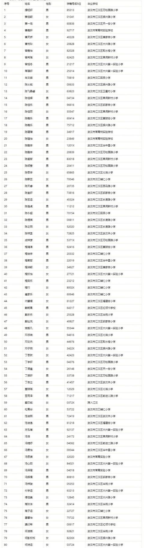 武汉普通小学如何被好的初中录取（武汉民办小学初中录取结果公布）(46)