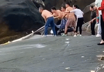 福州海滩3名女性被海浪卷走（父子被困海边礁石）(2)